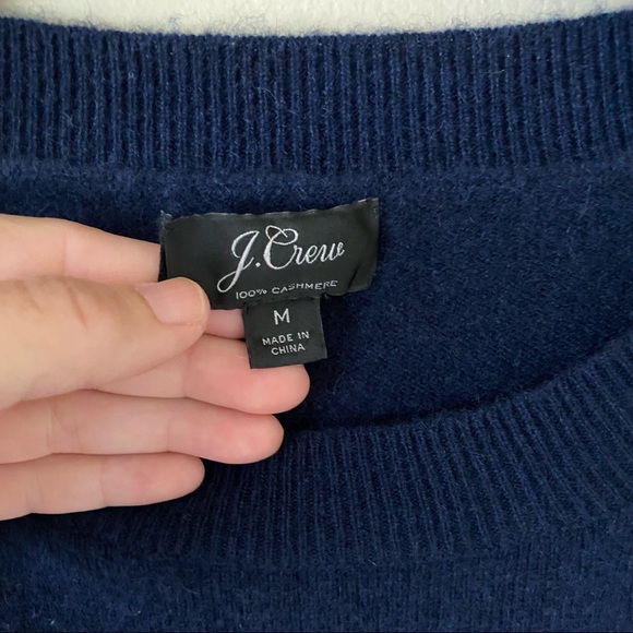 J. Crew Everyday 100% Cashmere Sweater Navy Leopard - Picture 7 of 11